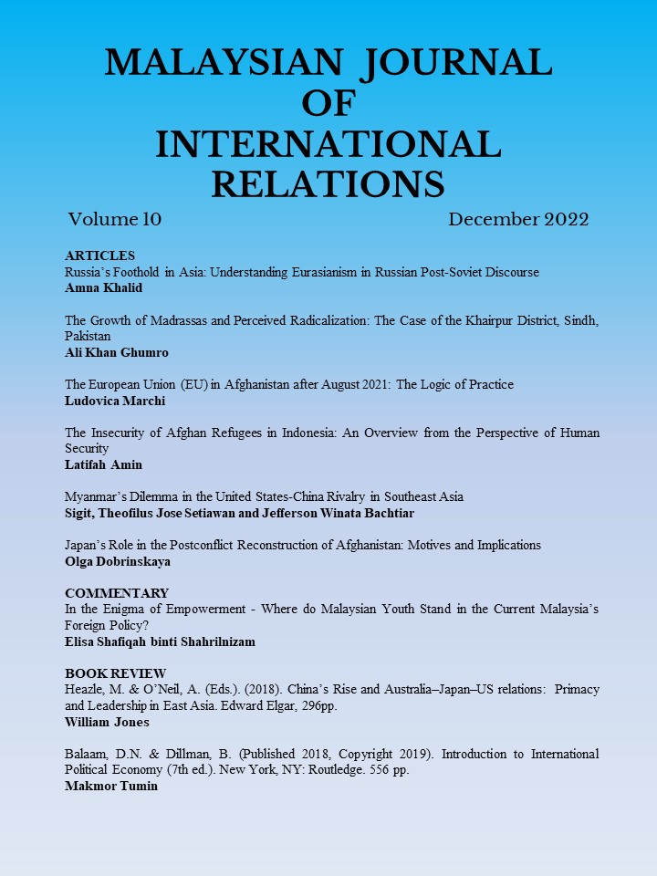 					View Vol. 10 No. 1 (2022): MJIR | The Malaysian Journal of International Relations
				